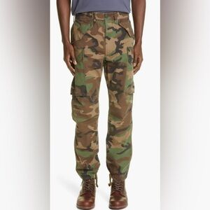 RRL Camo Cotton Ripstop Cargo Pants | regular fit | color: Woodland Camo | 34x32